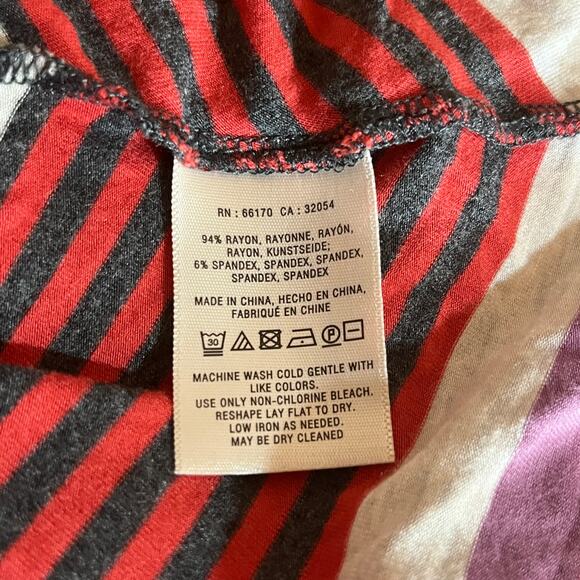 Anthropologie Maeve Swing Dress Womens M Purple Striped Turtleneck Knee Length - Picture 7 of 9
